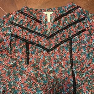 Matilda Jane Women’s blouse. XXL. Tie sleeve, sheer, floral print. 2018. NWOT.